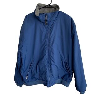 L. L. Bean Mens Warm Up Jacket Size XL Blue Fleece Lined